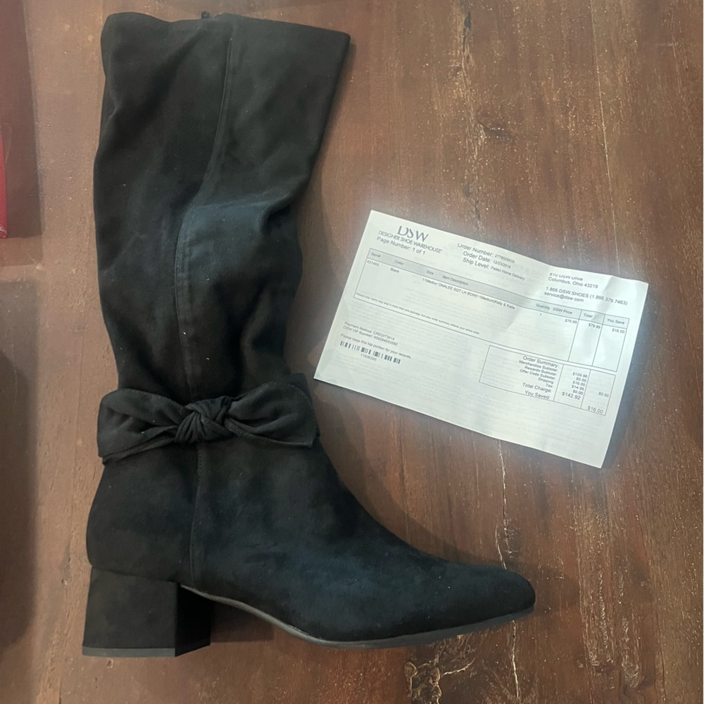 Kelly & Katie Black Heeled Boots - Size 11